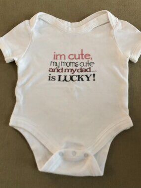 Cafe Press Baby Girls White Onesie Short Sleeves Size 6-12 Month